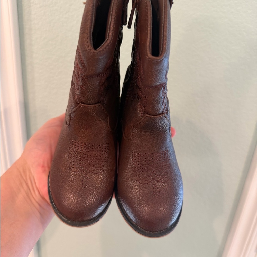 Cat & Jack Brown Toddler Cowboy Boots - toddler 7 - Picture 2 of 2